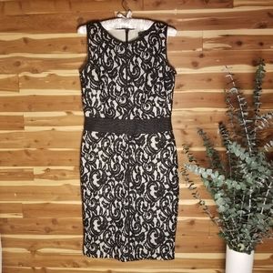 Ralph Lauren Black and Cream Lace Dress